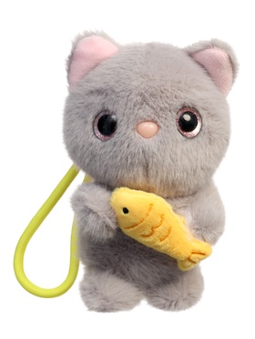 Мягкая игрушка «Котик с рыбкой», 13 см, МИКС