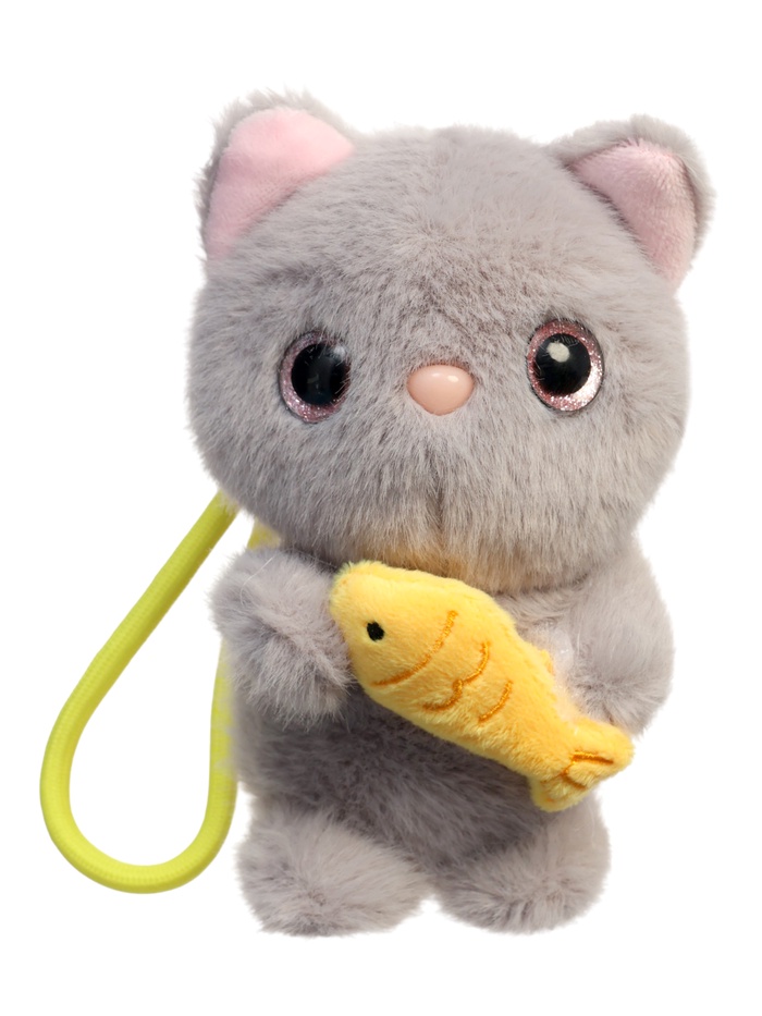 Мягкая игрушка «Котик с рыбкой», 13 см, МИКС