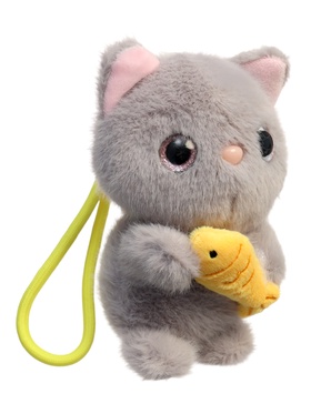 Мягкая игрушка «Котик с рыбкой», 13 см, МИКС