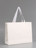 Пакет подарочный горизонтальный «Белый», 32×25×11 см 10919592