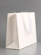 Пакет подарочный горизонтальный «Белый», 32×25×11 см 10919592