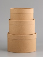 Набор подарочных коробок 3 в 1, завальцованные, крафт, 20×12 - 18×10 - 16×8 см 10956948