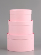 Набор подарочных коробок 3 в 1, завальцованные, розовый, 20×12 - 18×10 - 16×8 см - фото 65465941