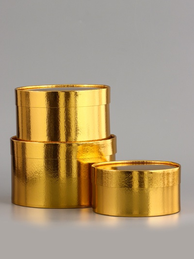 Набор подарочных коробок 3 в 1, завальцованные, золотой, 20×12 - 18×10 - 16×8 см