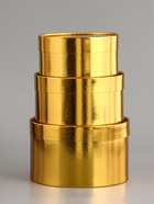 Набор подарочных коробок 3 в 1, завальцованные, золотой, 20×12 - 18×10 - 16×8 см - фото 65465946