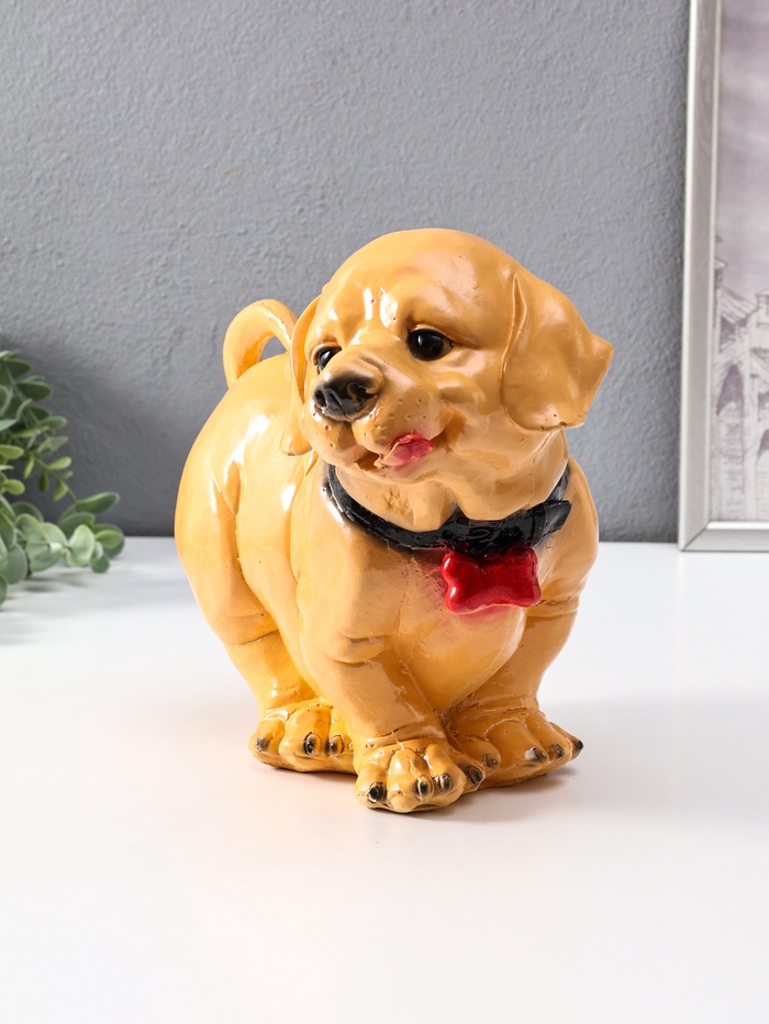 Копилка для денег «Милый пёс», гипс, 30 см, бежевый