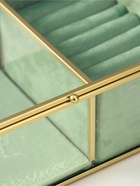 Шкатулка для украшений «Зелёная», 2 отделения, стекло с металлическим каркасом, 22×14.5×7.5 - Фото 4