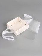 Коробка под бенто-торт, с прозрачной крышкой, белый, 14×14×8 см 10896546