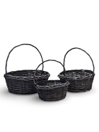 Набор корзин 3 шт ИВА 36x36x14 30x30x12 25x25x11 см ПЛЕТ ручка h=23/20/17 см - фото 65466005