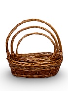 Набор корзин 3 шт Ротанг 31х26х12 26х22х11 23х18х9 см ручка h=25/23/21 см - фото 809425807