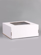 Коробка для торта, с окном, белая, 50×50×20 см  (артикул 10959919)  большой выбор товаров оптом и в розницу по низким ценам с доставкой