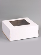 Коробка для торта, с окном, белая, 50?50?20 см (комплект 5 шт) - фото 68174590
