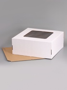 Коробка для торта, с окном, белая, 50?50?20 см (комплект 5 шт) - фото 68174591