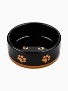 УЦЕНКА Миска керамическая «Черный кот» 300 мл - 12.5×12.5×4.5 см, черная/жёлтая - Фото 3