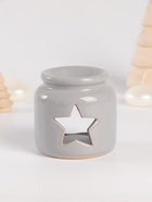 УЦЕНКА Аромалампа керамика + ароматический воск "Звезда" серая 7,5х7,5х8 см - Фото 2