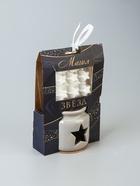 УЦЕНКА Аромалампа керамика + ароматический воск "Звезда" серая 7,5х7,5х8 см - Фото 6