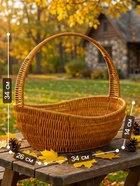 УЦЕНКА Корзина пластик 34 х 26 х 14 см, ручка 20 см металл карскас коричневый - Фото 2