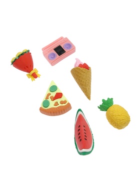 Набор фигурных ластиков, 6 штук, МИКС