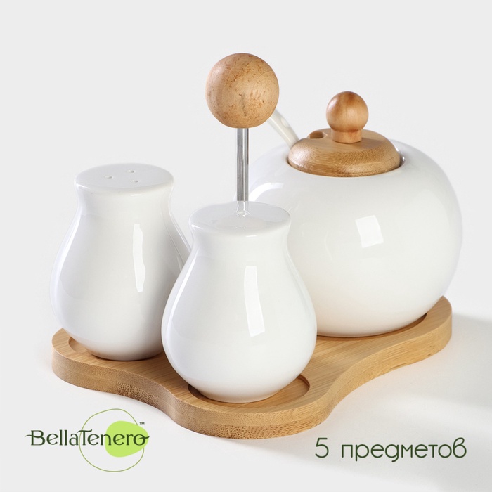 УЦЕНКА Набор для специй Bella Tenero, 2 предмета: перечница, сахарница с ложкой - Фото 1