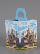 Пасхальная коробочка с окном "Русский Храм" 15 х 15 х 18 см (комплект 5 шт) - фото 65466162