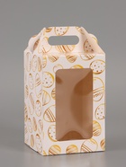 Пасхальная коробочка с окном и с ручкой "Золотые яйца" 10 х 10 х 15 см 10967598