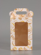 Пасхальная коробочка с окном и с ручкой "Золотые яйца" 10 х 10 х 15 см 10967598