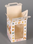 Пасхальная коробочка с окном и с ручкой "Курочки" 10 х 10 х 15 см (5 шт) - фото 809490775