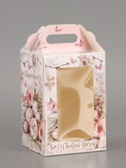 Пасхальная коробочка с окном и с ручкой "Пасха" 10 х 10 х 15 см (комплект 5 шт) - фото 65466181