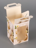 Пасхальная коробочка с окном и с ручкой 10 х 10 х 15 см (5 шт) - фото 809490779