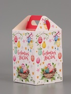 Пасхальная коробочка с окном и с ручкой "Светлой Пасхи" 10 х 10 х 15 см (комплект 5 шт) - фото 65466193