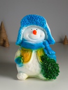 УЦЕНКА Копилка для денег «Снеговик с елочкой», 24×17 см, голубой - Фото 1