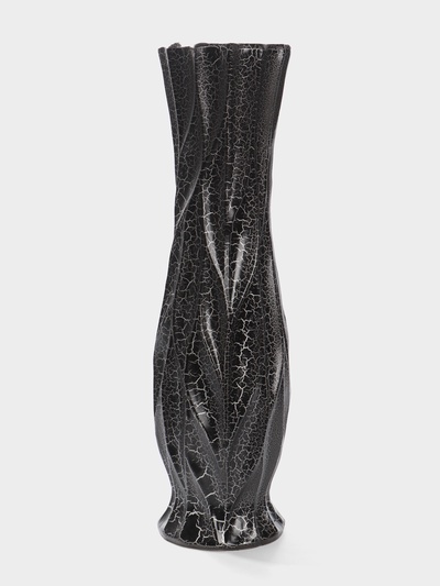 Ваза для цветов напольная «Балфри», талия, 60×15 см, керамика, чёрная