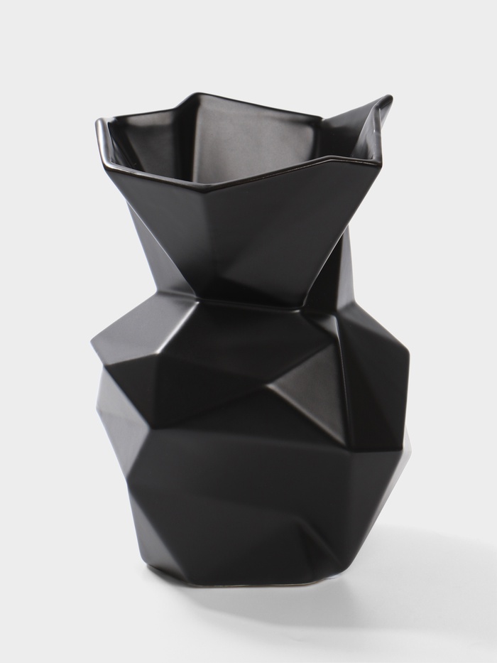 Ваза для цветов «Анхель», 20×12 см, керамика, чёрная