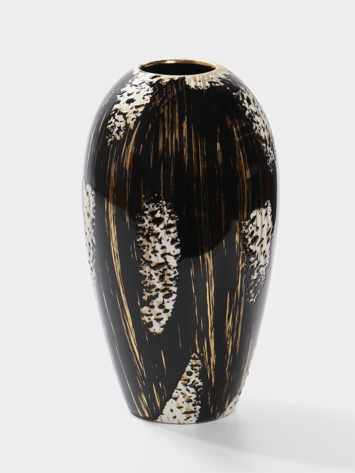 Ваза для цветов «Васко», классик, 23×12 см, керамика, чёрная