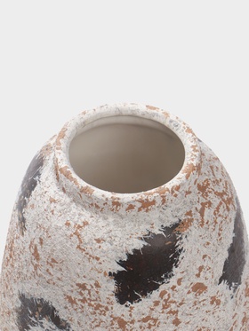 Ваза «Дези», 16×14 см, керамика, бело-коричневая