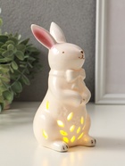 Фигурка светящаяся «Зайка с бантом», керамика, белый, 7.5×8×15.5 см - фото 65466371