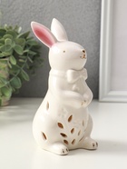 Фигурка светящаяся «Зайка с бантом», керамика, белый, 7.5×8×15.5 см - фото 65466372