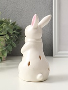 Фигурка светящаяся «Зайка с бантом», керамика, белый, 7.5×8×15.5 см - фото 65466374