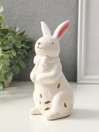 Фигурка светящаяся «Зайка с бантом», керамика, белый, 7.5×8×15.5 см - фото 65466375