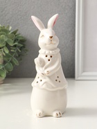 Фигурка светящаяся «Зайка с тюльпаном», керамика, белый, 6×6×16 см 10903018