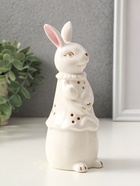 Фигурка светящаяся «Зайка с тюльпаном», керамика, белый, 6×6×16 см 10903018