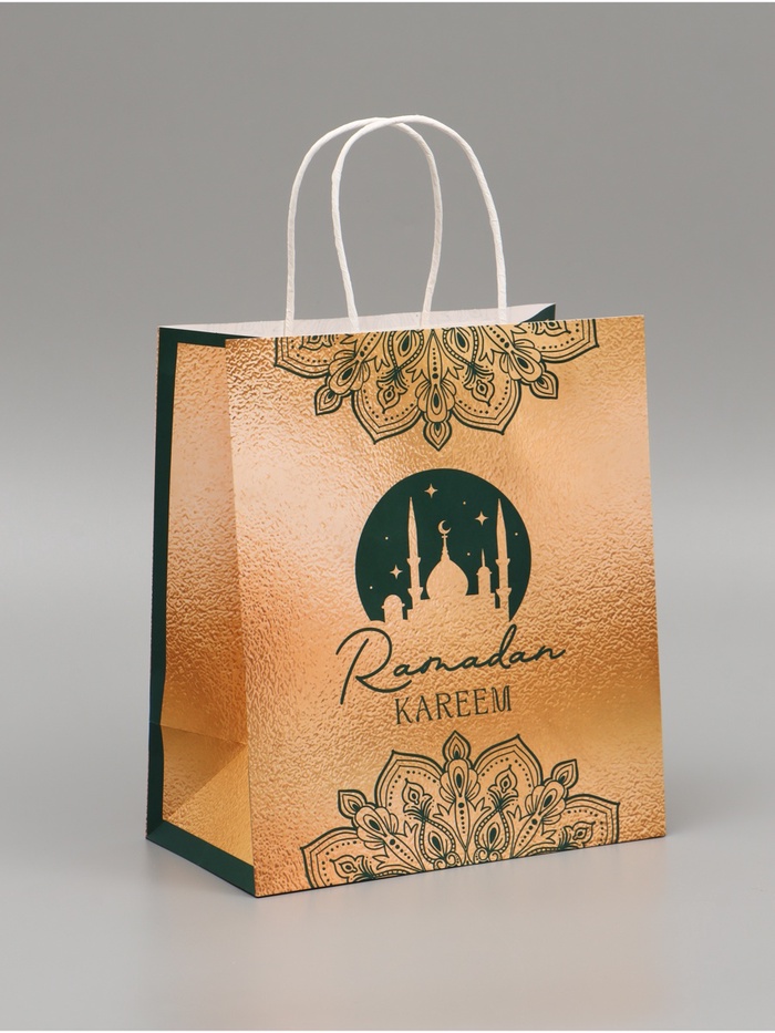 Пакет подарочный крафтовый Ramadan, 22 × 25 × 12 см