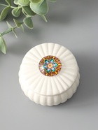 Шкатулка для украшений «Цветок-калейдоскоп«, с крышкой, белая, керамика, 7×7×5.3 см 10934322