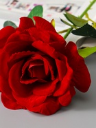 Цветы искусственные «Роза Аманда», бархат, d=11 см, h=58 см, красные  (артикул 10935342)  большой выбор товаров оптом и в розницу по низким ценам с доставкой