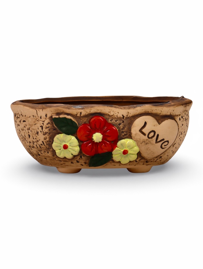 Декоративный горшок для цветов LOVE, 17×11.5×7 см, керамический, Greengo