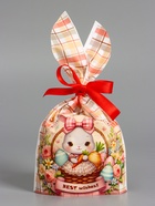 Пакет полиэтиленовый подарочный с ушками «Зайчик и корзина», 13?23±1 см (комплект 50 шт) - фото 65466507