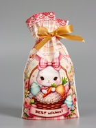 Пакет полиэтиленовый подарочный «Заяц с цветами», с завязками, 15×23±1 см - Фото 8