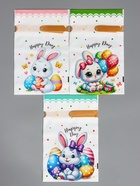 Пакет полиэтиленовый подарочный «Заяц с цветами», с завязками, 15?23±1 см (комплект 50 шт) - фото 65466520