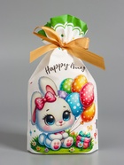 Пакет полиэтиленовый подарочный «Заяц с цветами», с завязками, 15?23±1 см (комплект 50 шт) - фото 65466521