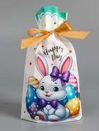 Пакет полиэтиленовый подарочный «Заяц с цветами», с завязками, 15×23±1 см - Фото 8